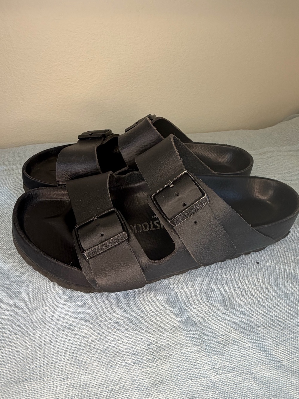 Birkenstock Arizona Black Leather Sandals Size 39 Regular / Wide Fit